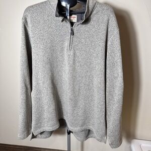 Wrangler Authentics Sweater Mens 3xl Heather Gray Quarter Zip Fleece Pullover